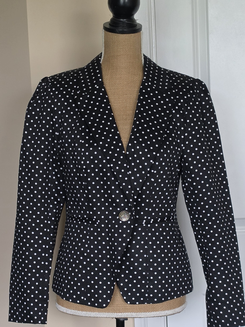 Cynthia Rowley Black and White Polka Dot Blazer
